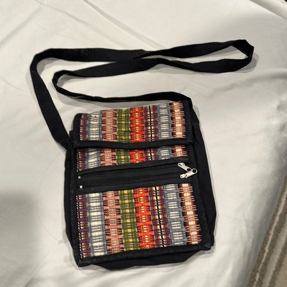 Multicolored Cotton crossbody purse, small